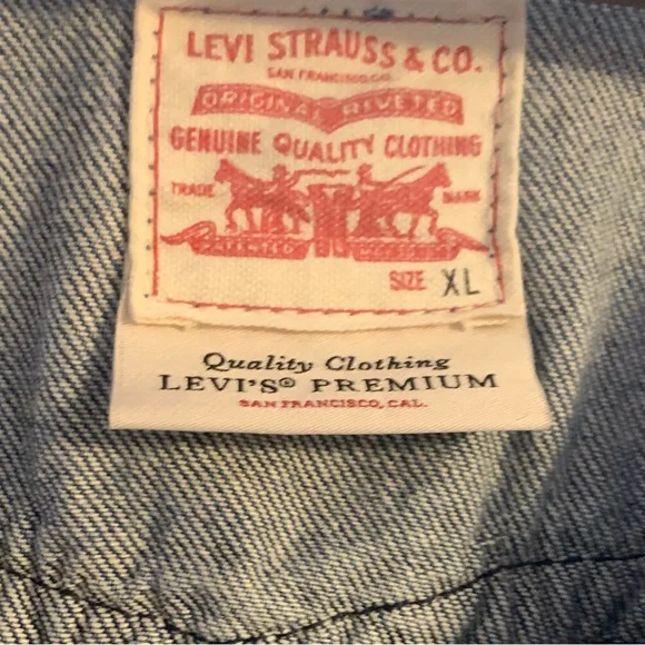 LEVI'S PREMIUM WOMEN'S BIG YIKES BRAIDED DENIM VEST XL - Picture 6 of 8